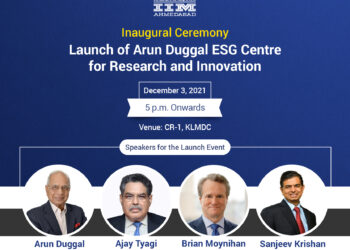 IIM Ahmedabadlaunches the Arun DuggalESG Centre for Research andInnovation