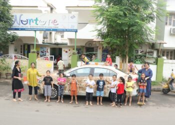 Nurture Preschool, South Bopal, Celebrates International Mud Day -a day for children to connect directly with Mother, Earth.