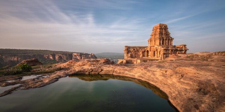 The remains of Shiva temple at Badami, Karnataka.