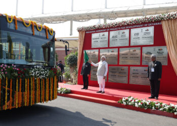 Prime Minister, Shri Narendra Modi flags off 30 JBM Electric Buses on Sardar Patel’s Jayanti