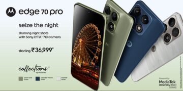 Motorola Launches edge 70 pro – boasting exceptional low light photography powered byPro grade Sony LYTIA™ 710 camera, AI powered advanced imaging and performance with MediaTek Dimensity 8500 Extreme, plus Luxurious design andfinishes starting at just Rs.36,999*